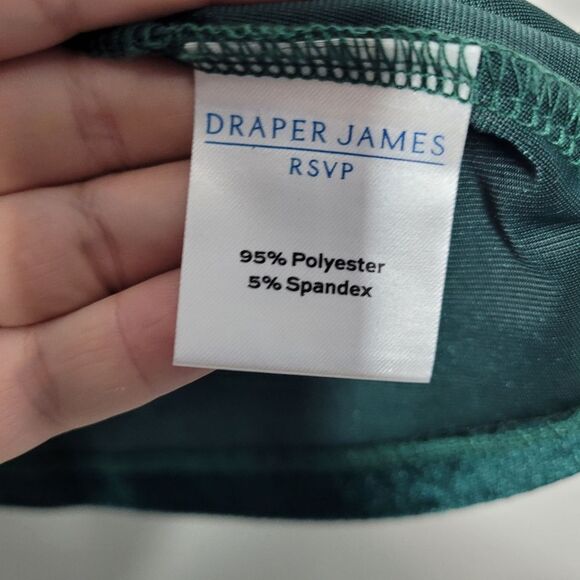 Draper James RSVP Velvet Green Holiday Plus Size Puff Elbow Sleeve Top Size 1x - Picture 5 of 8